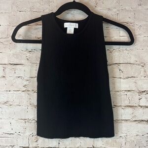 House of Harlow 1960 Medium Black Ribbed Tank Top Sleeveless Rayon Nylon M Med